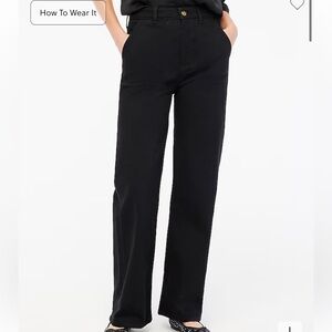 J crew Black wide-leg denim trouser